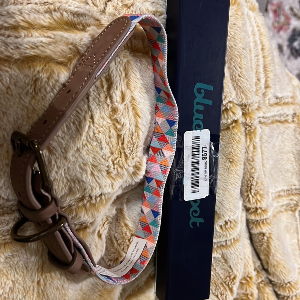 Dog collar large. Blueberry pets . Leather and canvas 18-22 inch - Picture 4 of 4